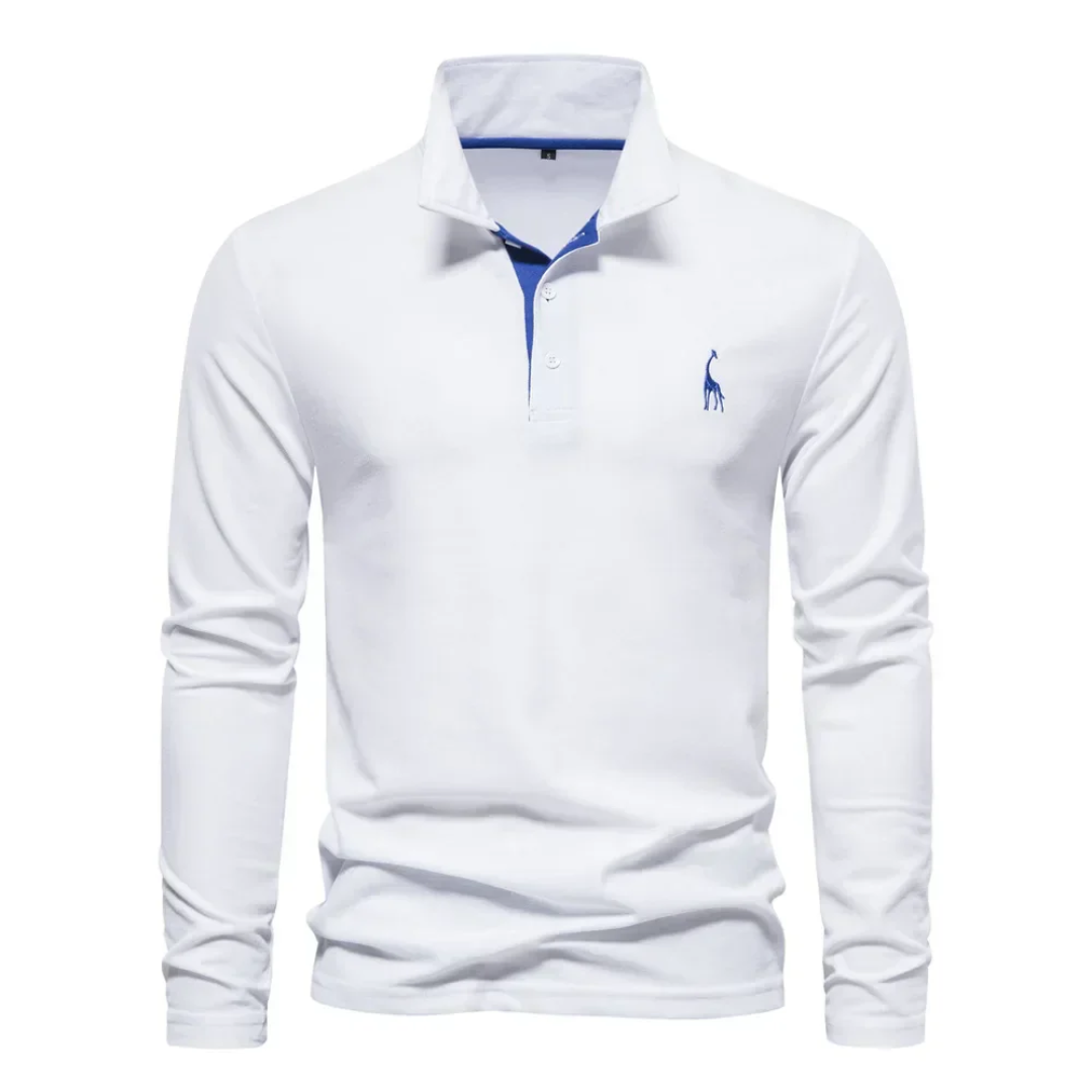 Mens Casual Polo Shirt | Long Sleeve Classic Fit