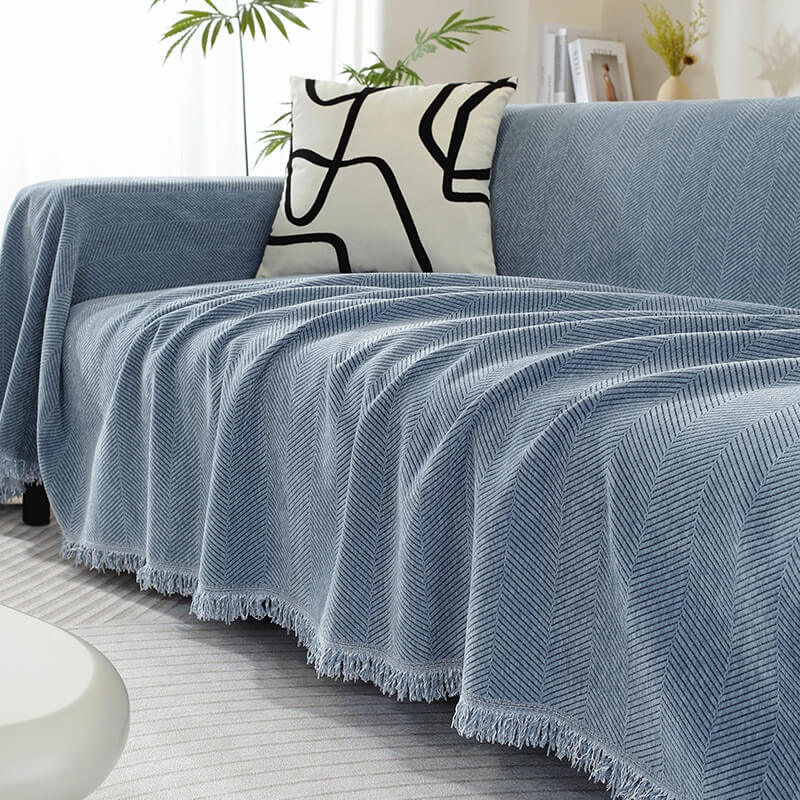 Sofa Throw Cover Patterned Design With Tassel Finish