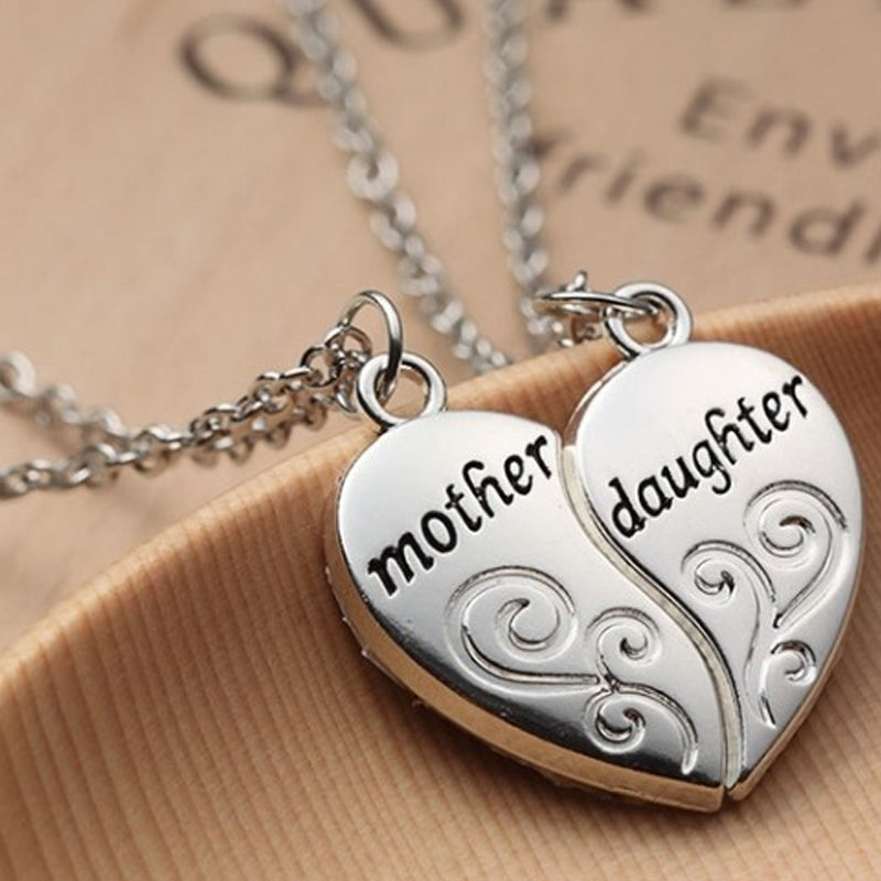 Mutter-Tochter-Herzanhänger-Halskette zum Muttertagsgeschenk