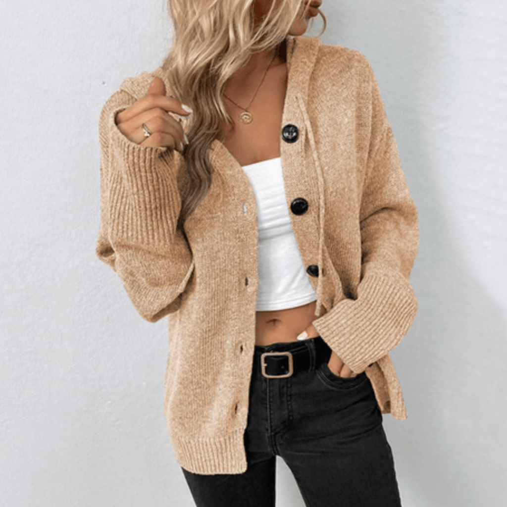 Womens Button Knit Cardigan | Long Sleeve Layer