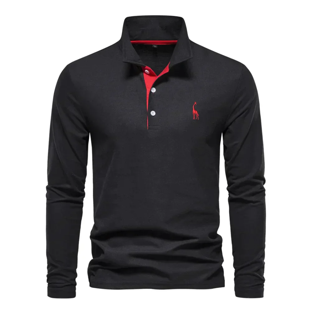 Mens Casual Polo Shirt | Long Sleeve Classic Fit