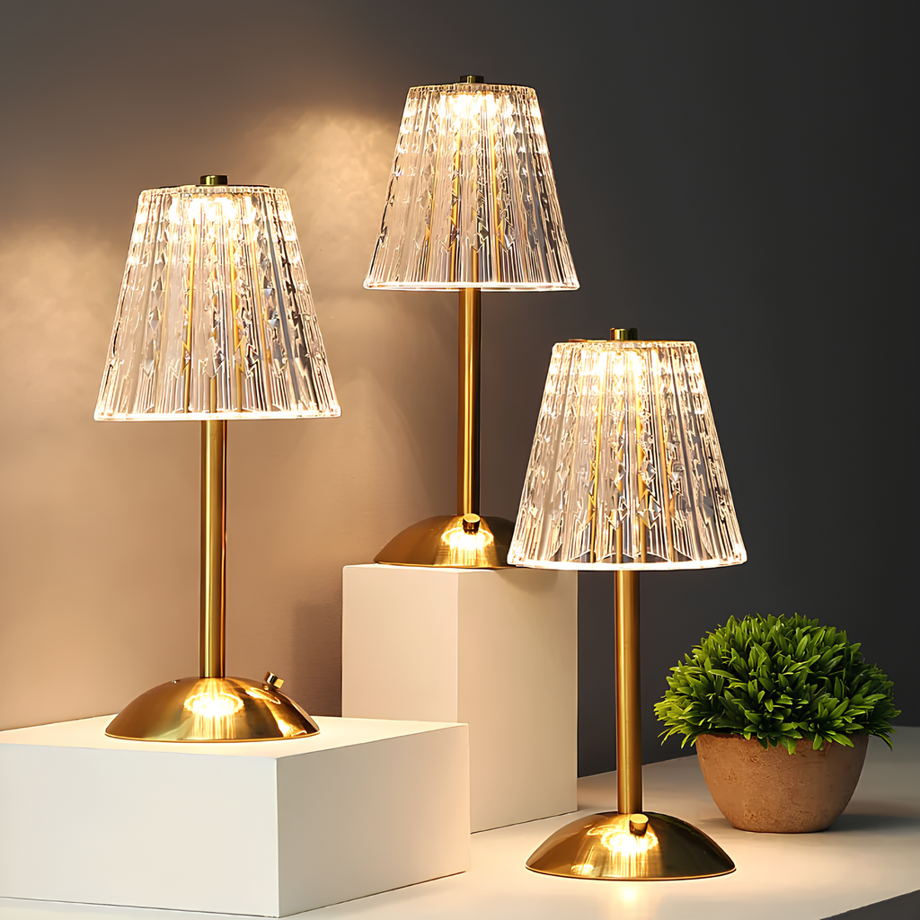 Wiederaufladbare Kristall-Tischlampe mit Berührungssensor Tragbare LED-Stimmungsleuchte
