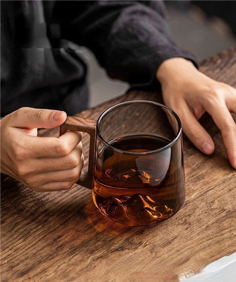 Contemporary Coffee Mug Sleek Clear Design with Handle