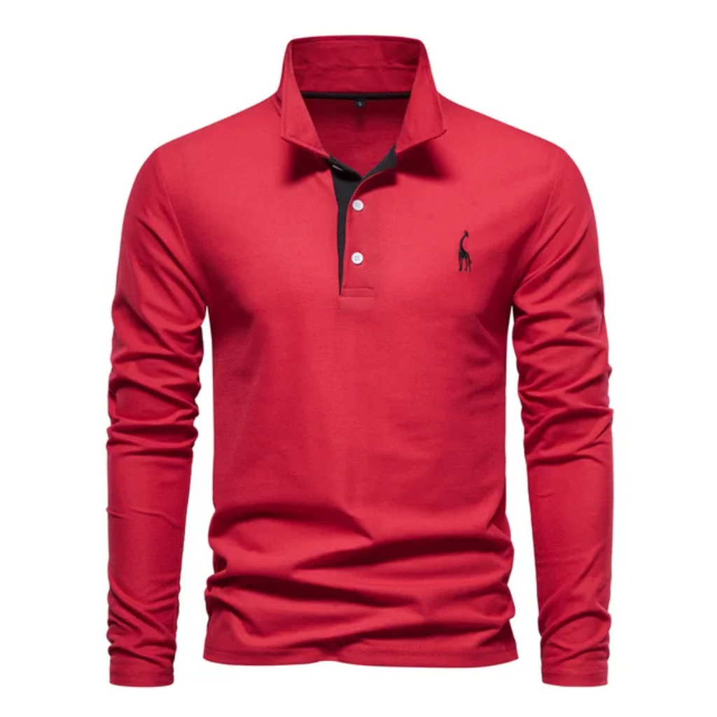 Mens Casual Polo Shirt | Long Sleeve Classic Fit