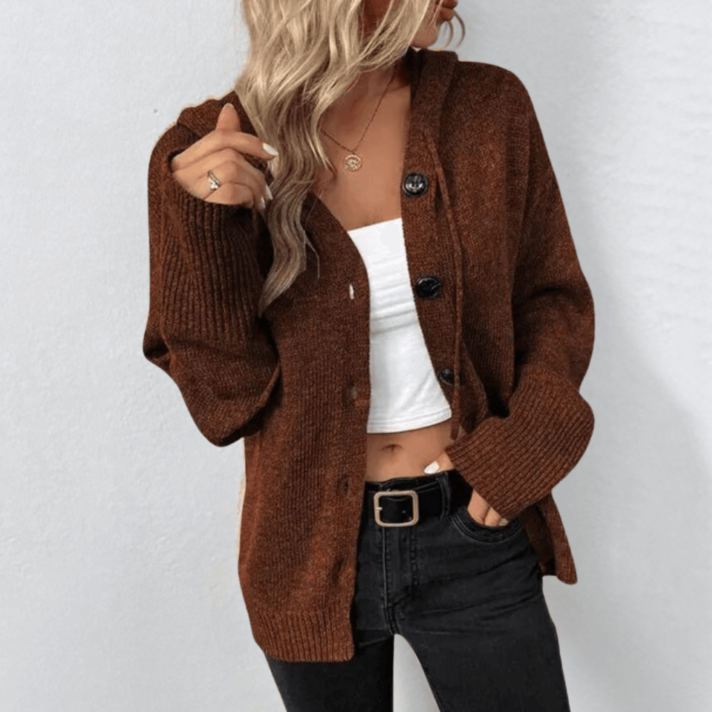 Womens Button Knit Cardigan | Long Sleeve Layer