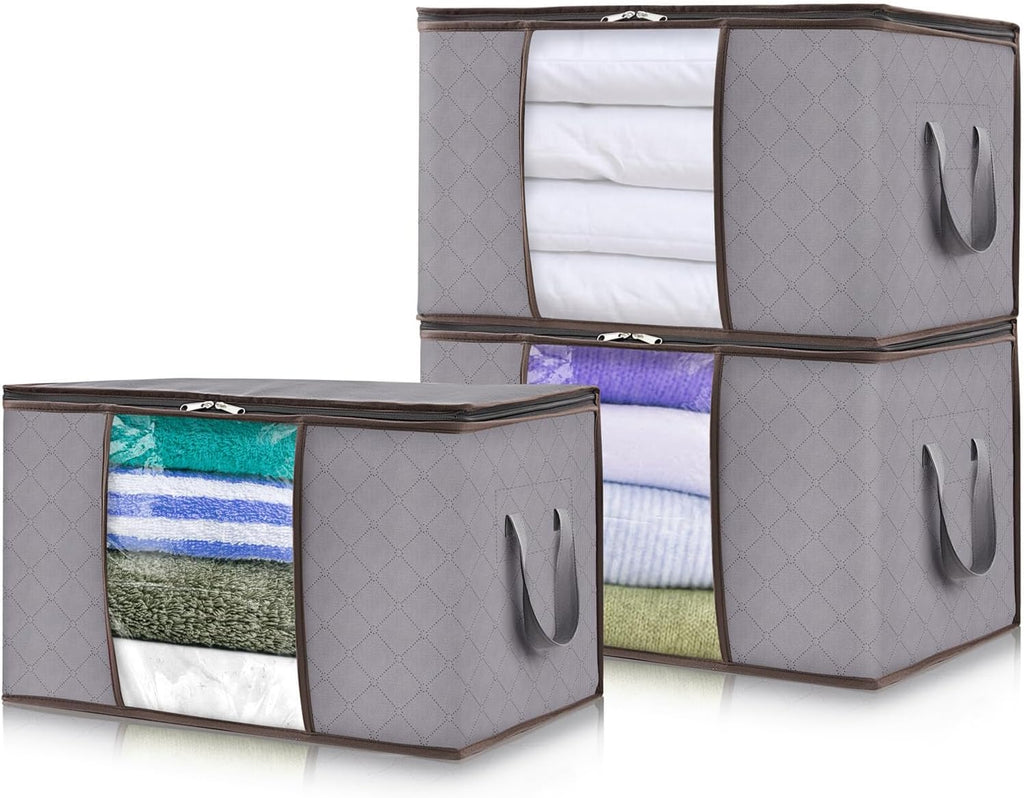 Foldable Clothes Organizers Boxes Zip Closure Storage Solution