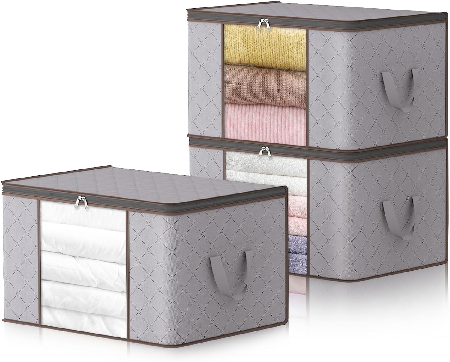 Foldable Clothes Organizers Boxes Zip Closure Storage Solution