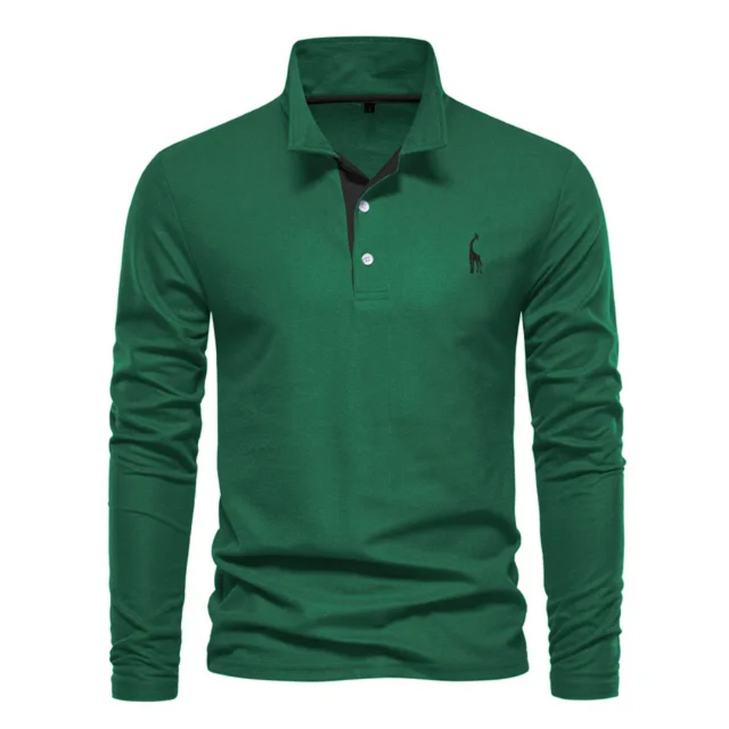 Mens Casual Polo Shirt | Long Sleeve Classic Fit