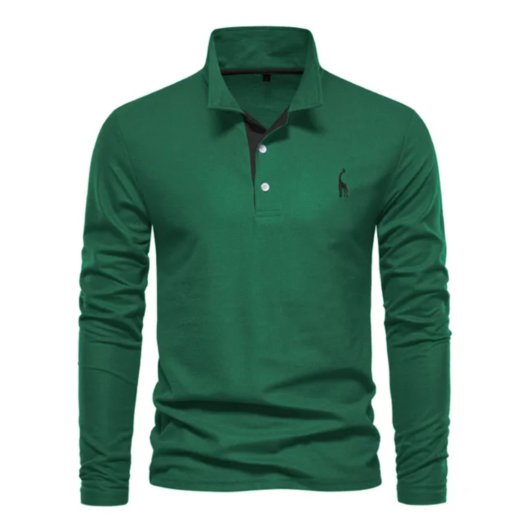 Mens Casual Polo Shirt | Long Sleeve Classic Fit