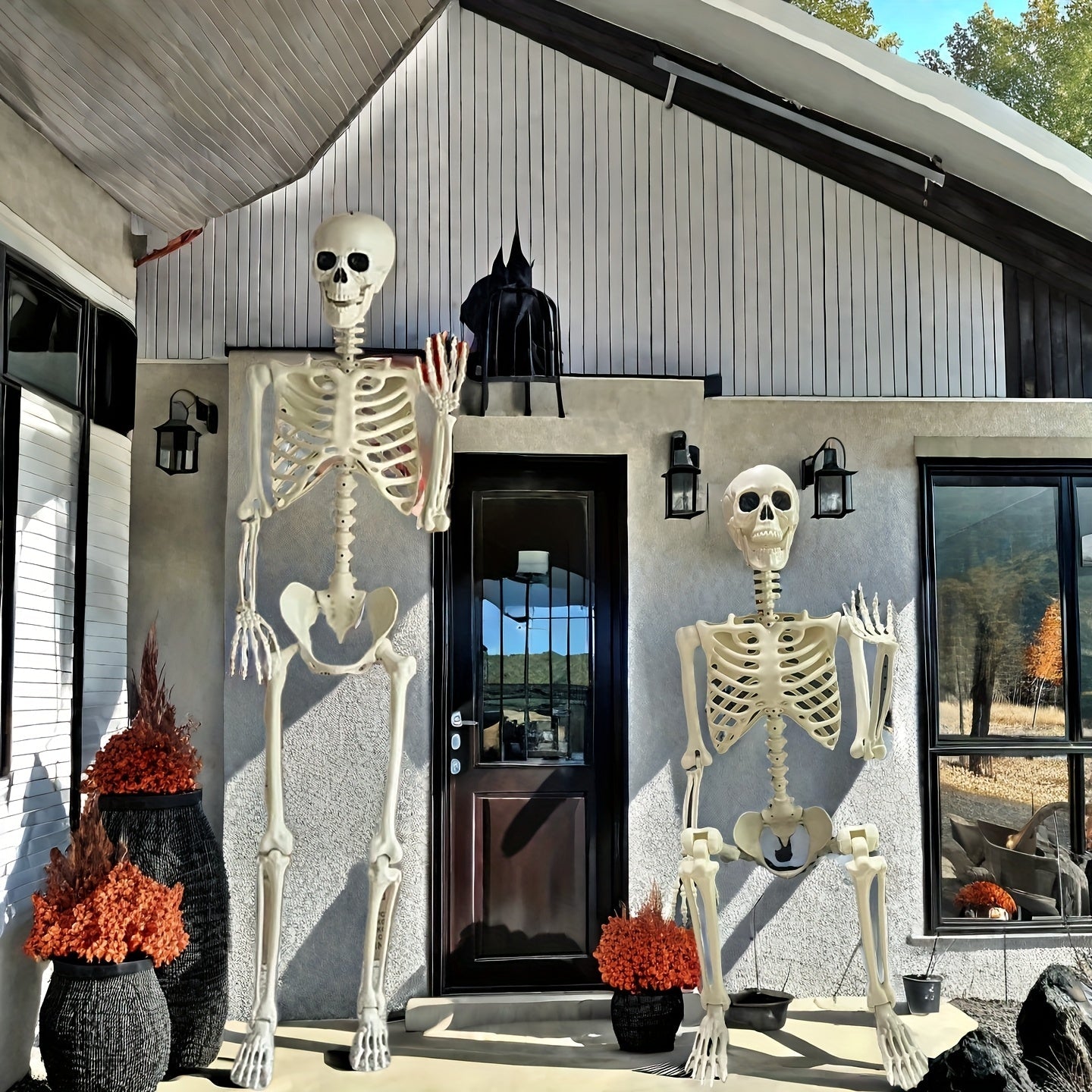 Outdoor Halloween Skeleton Decoration 5.5 ft Freestanding Figure