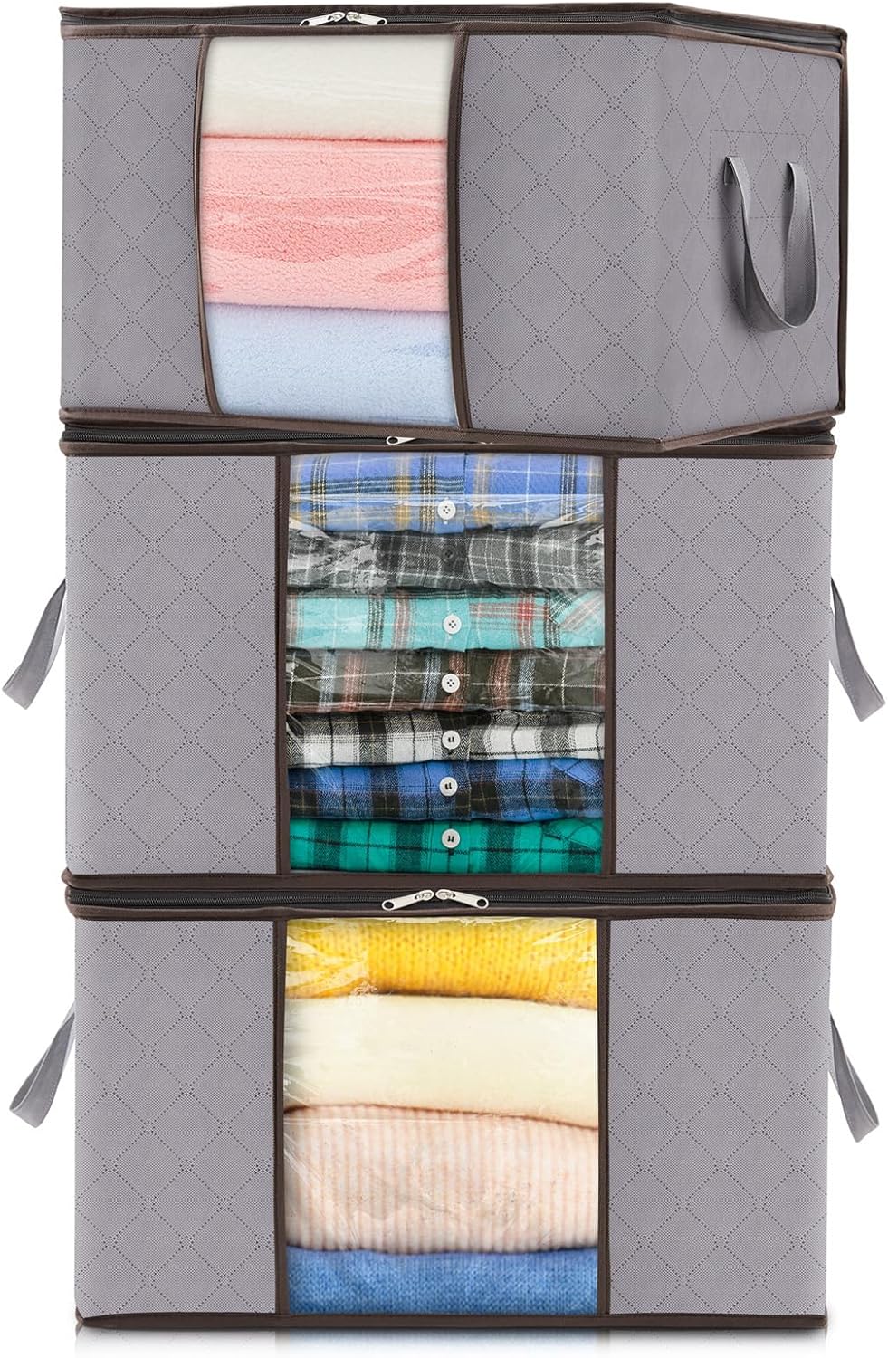 Foldable Clothes Organizers Boxes Zip Closure Storage Solution