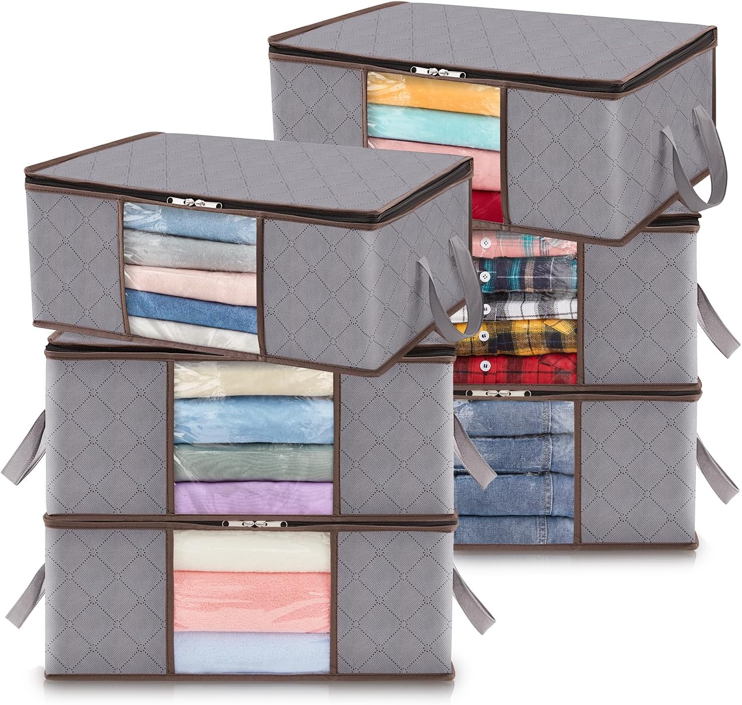 Foldable Clothes Organizers Boxes Zip Closure Storage Solution