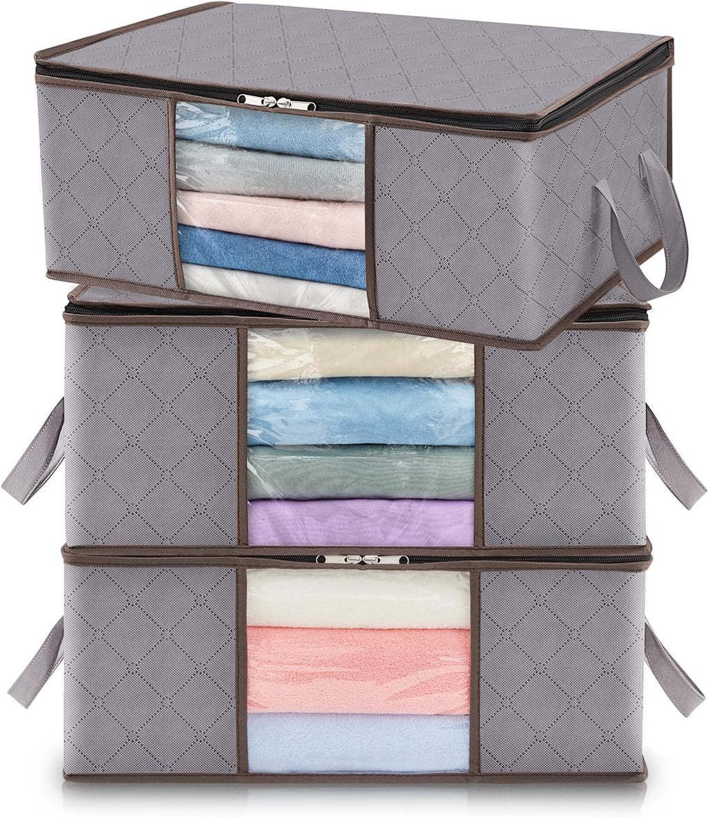 Foldable Clothes Organizers Boxes Zip Closure Storage Solution
