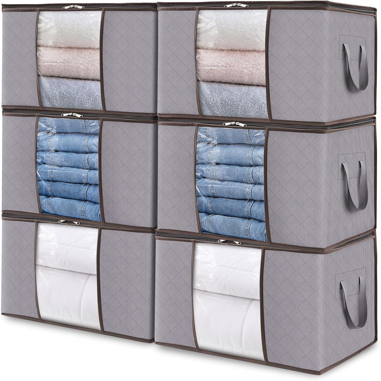 Foldable Clothes Organizers Boxes Zip Closure Storage Solution