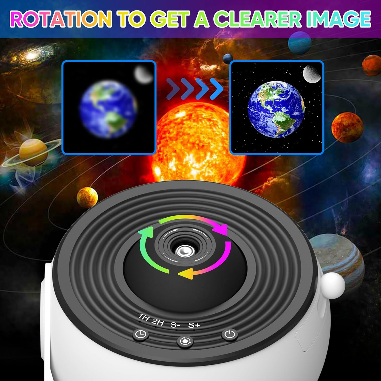 Galaxy Star Projector Light with 360° Rotation and HD Projection