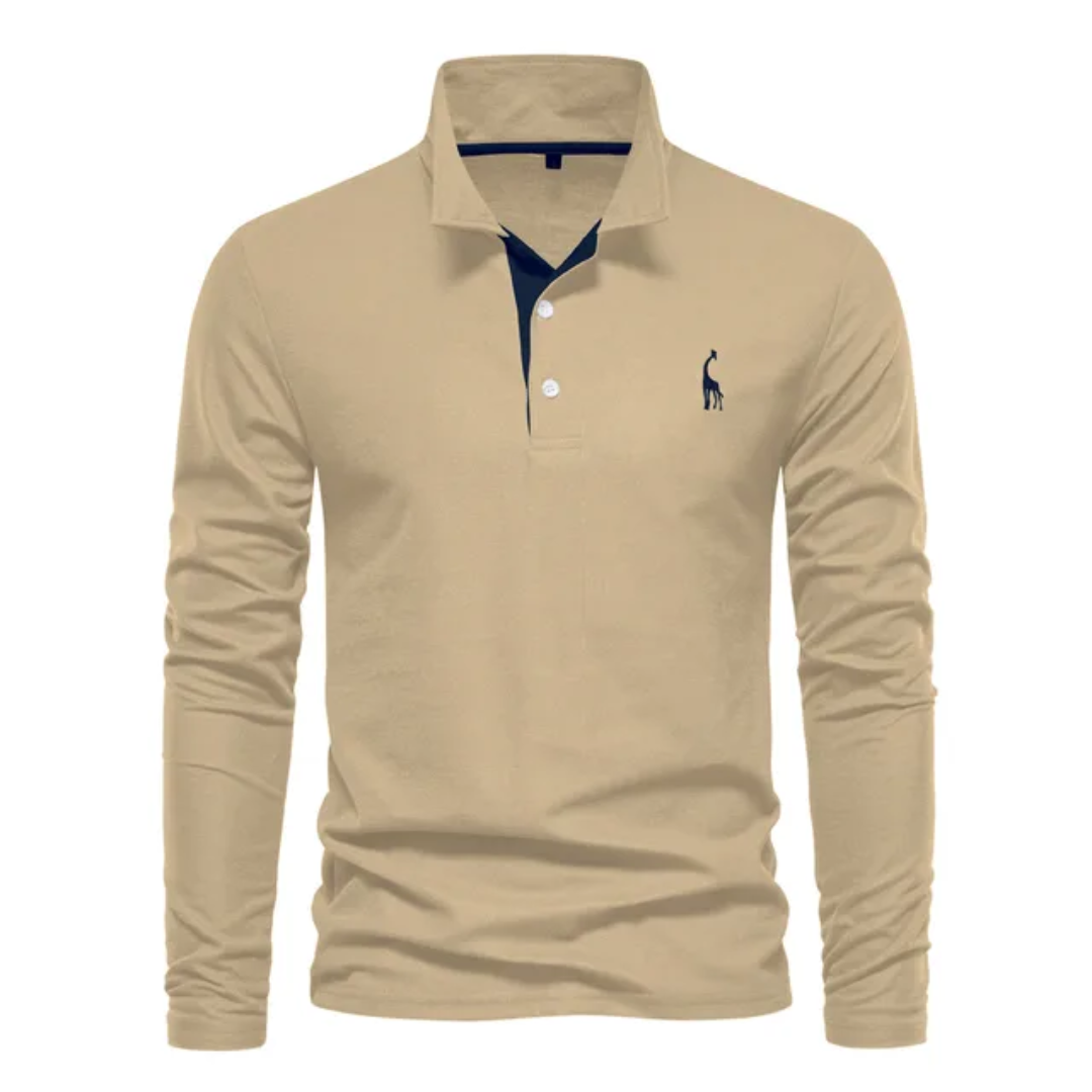 Mens Casual Polo Shirt | Long Sleeve Classic Fit