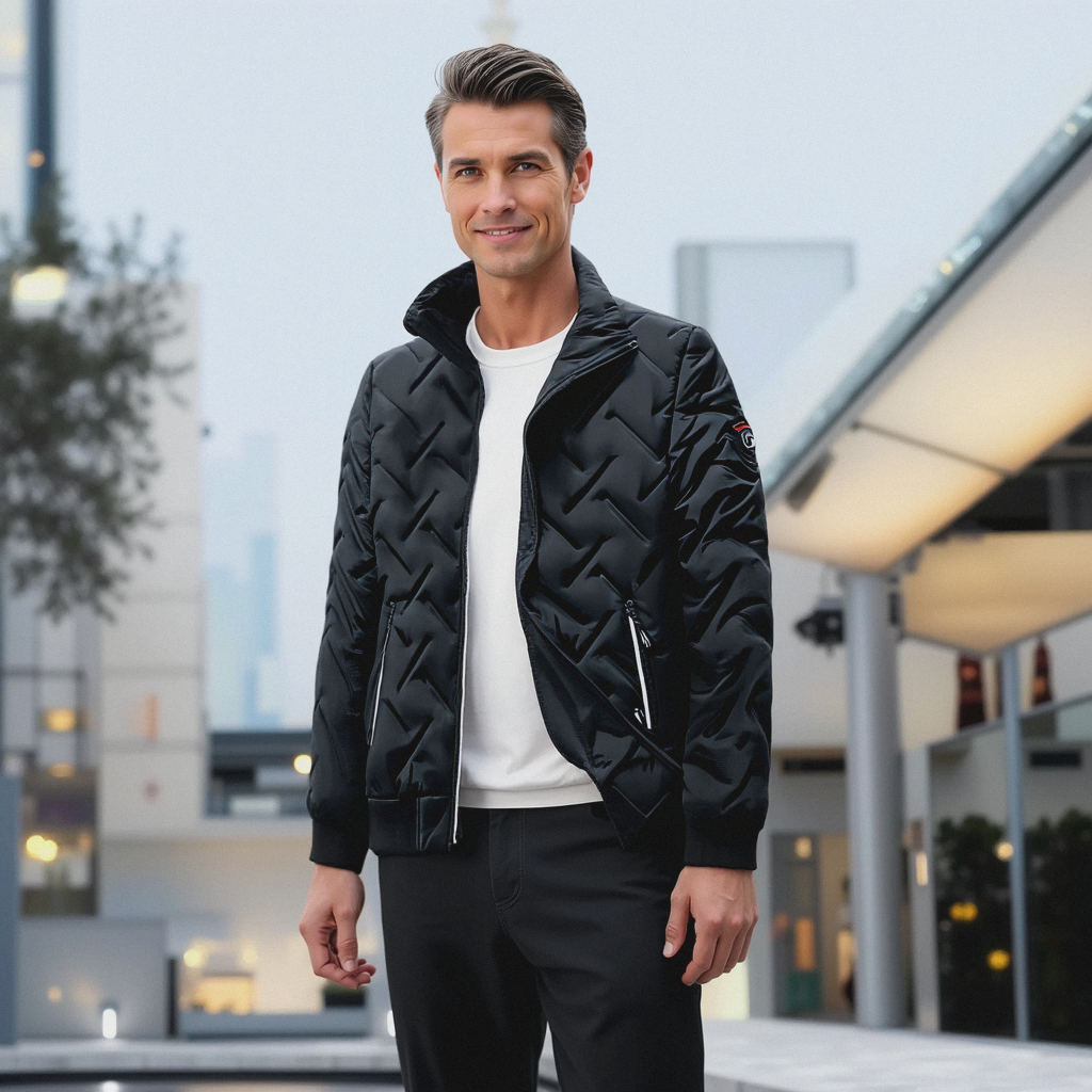 Mens Quilted Puffer Jacket | Regular Fit Winter Coat
