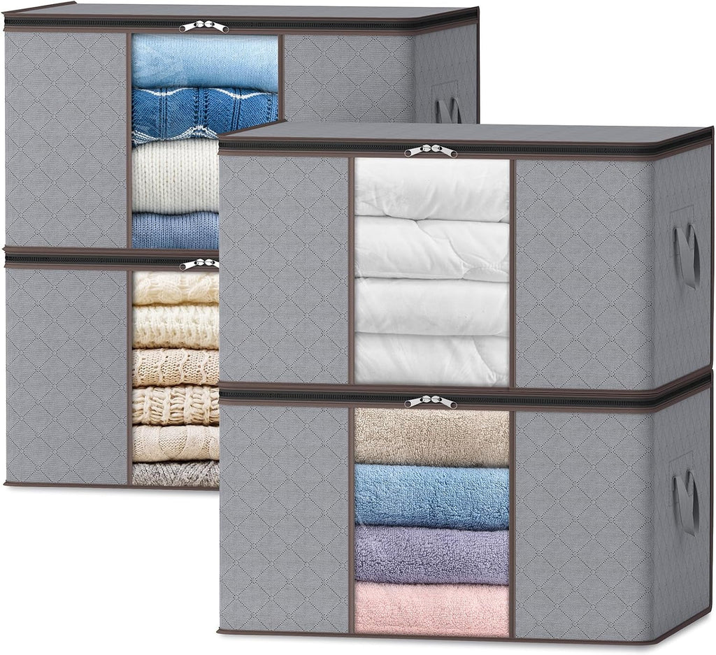 Foldable Clothes Organizers Boxes Zip Closure Storage Solution