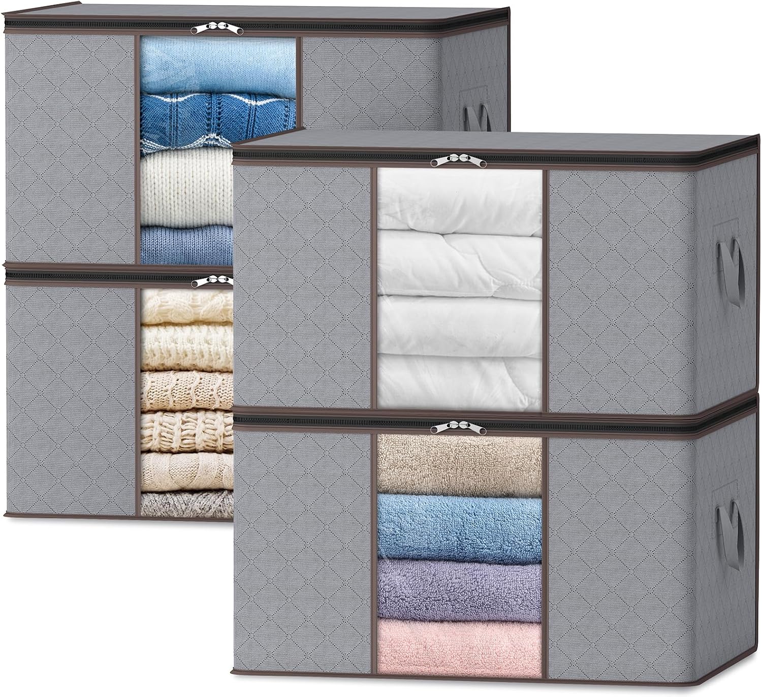Foldable Clothes Organizers Boxes Zip Closure Storage Solution