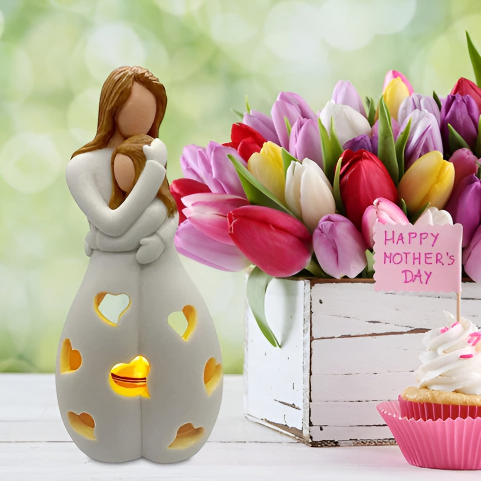 Kerzenhalter-Dekor für Mutter und Tochter zum Muttertagsgeschenk