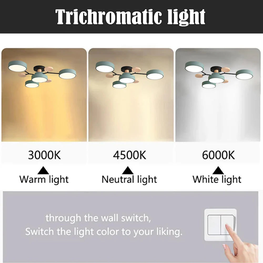 Moderne LED-Deckenleuchte mit mehreren Leuchtquellen für den Innenbereich