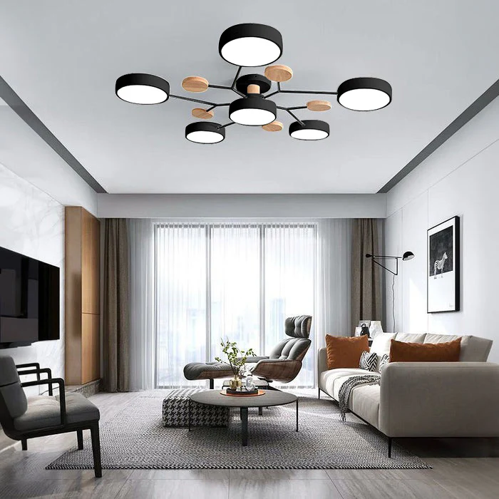 Moderne LED-Deckenleuchte mit mehreren Leuchtquellen für den Innenbereich