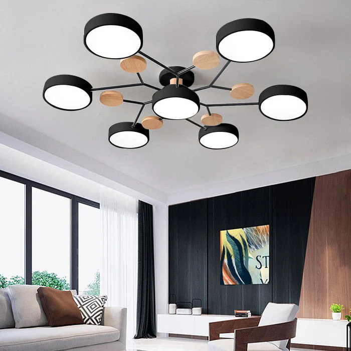 Moderne LED-Deckenleuchte mit mehreren Leuchtquellen für den Innenbereich