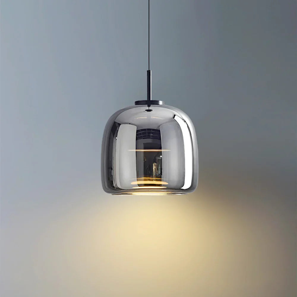 Contemporary Glass Pendant Light Adjustable Hanging Ceiling Light