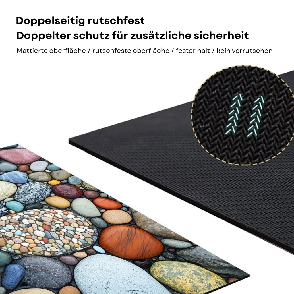 Schnelltrocknende Stein-Badematte mit rutschfester Unterlage