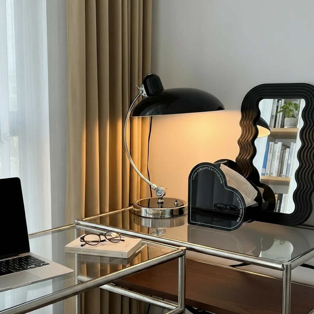 Bauhaus Style Scandinavian Arc Table Lamp Desk Light
