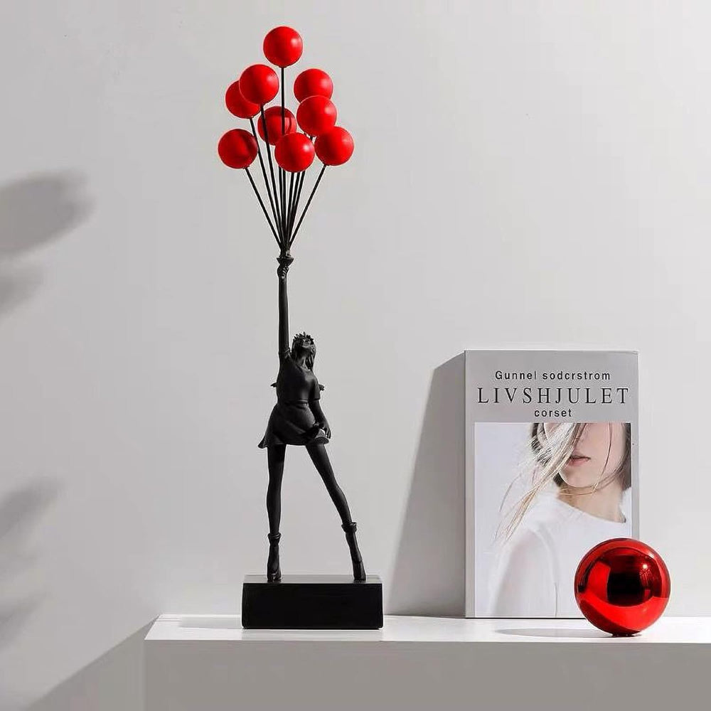 Girl With Balloon Decorative Sculpture for Home Décor