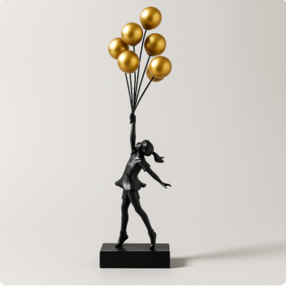 Girl With Balloon Decorative Sculpture for Home Décor