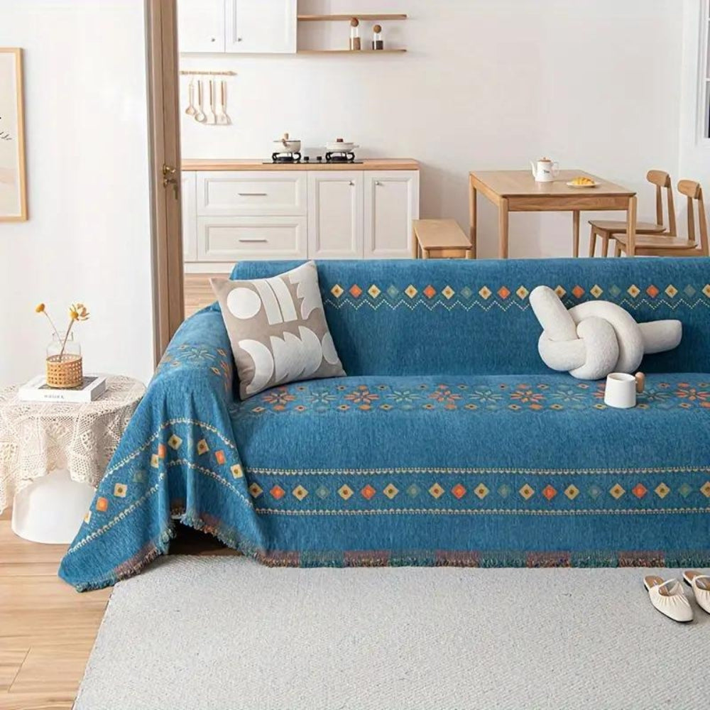 Boho Fringe Sofa Throw Cover Decorative Furniture Protector