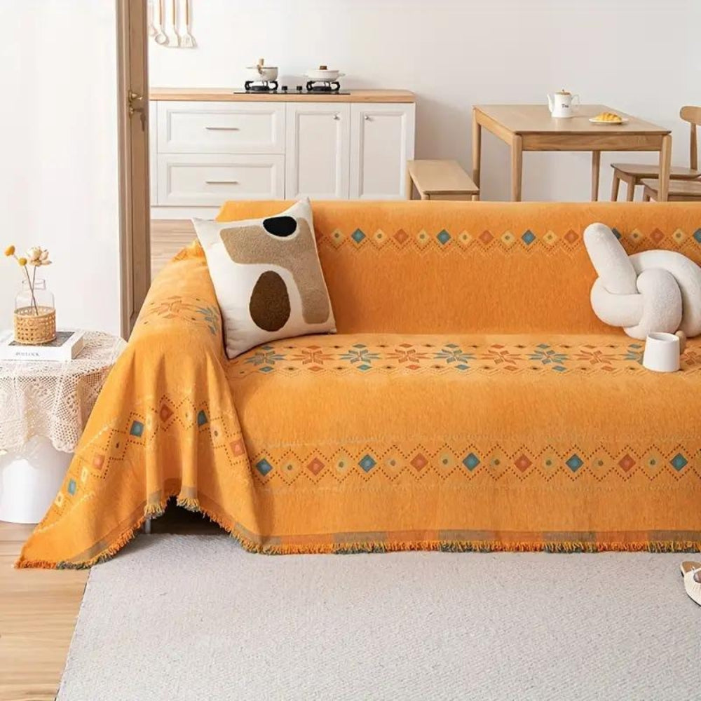 Boho Fringe Sofa Throw Cover Decorative Furniture Protector