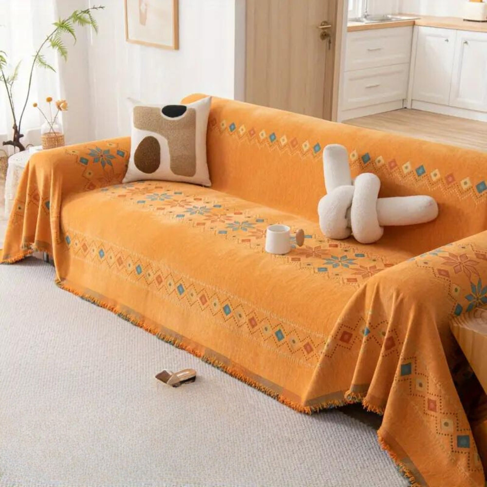 Boho Fringe Sofa Throw Cover Decorative Furniture Protector