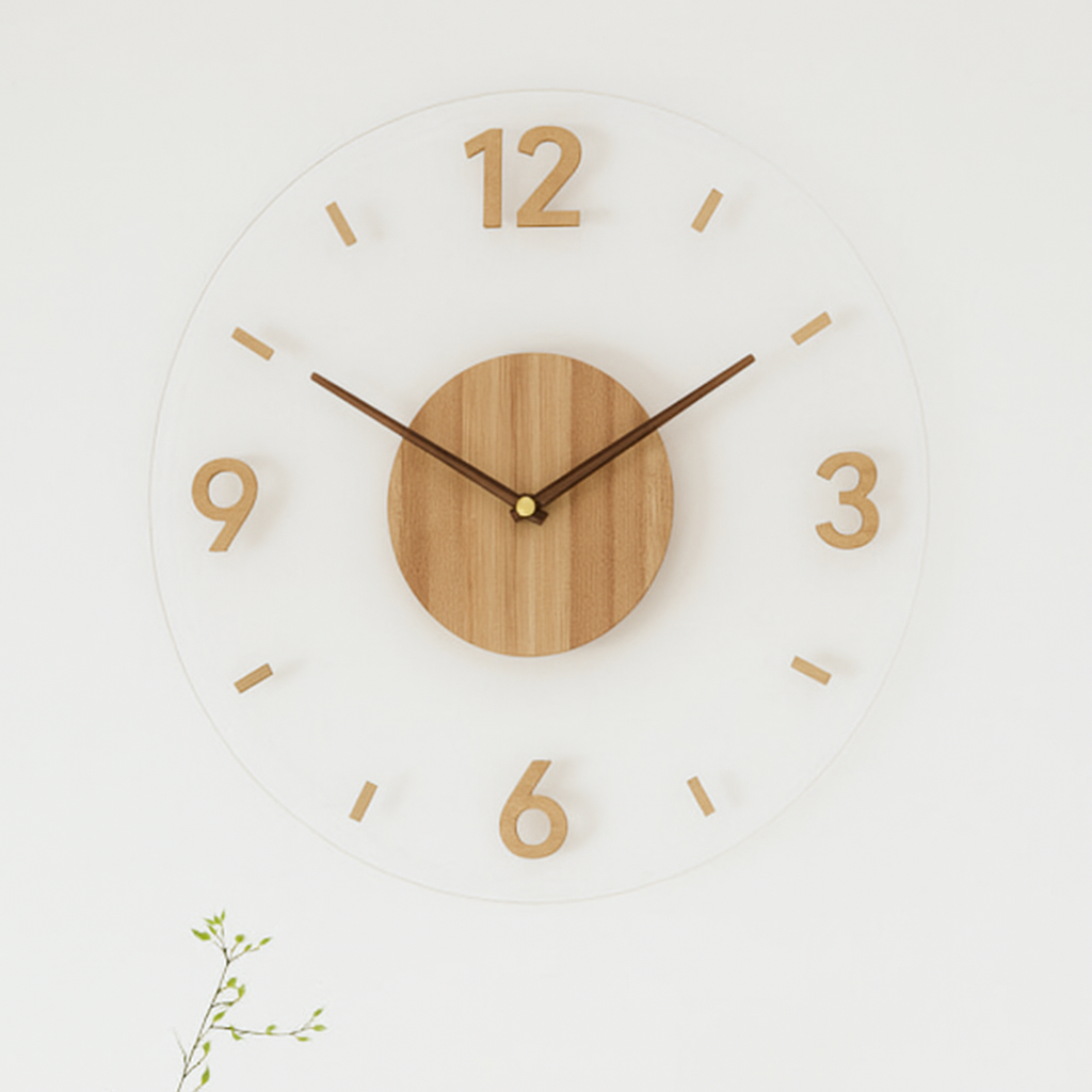 Minimalist Round Wall Clock Silent Modern Home Timepiece