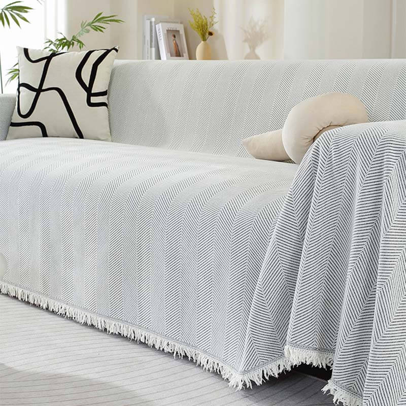 Sofa Throw Cover Patterned Design With Tassel Finish
