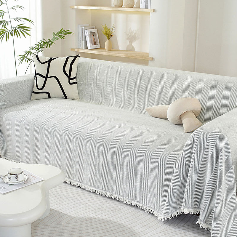 Sofa Throw Cover Patterned Design With Tassel Finish