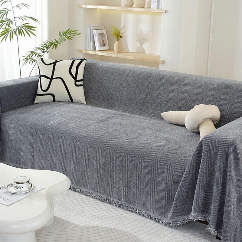 Sofa Throw Cover Patterned Design With Tassel Finish