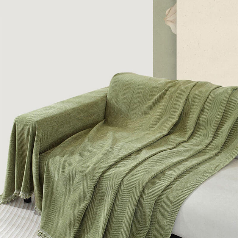Sofa Throw Cover Patterned Design With Tassel Finish