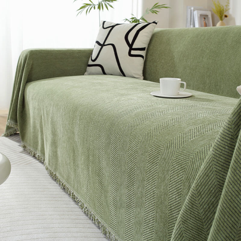 Sofa Throw Cover Patterned Design With Tassel Finish