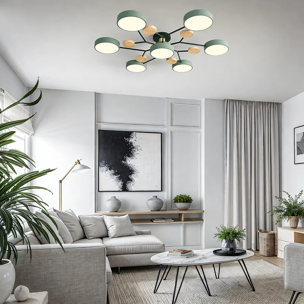Moderne LED-Deckenleuchte mit mehreren Leuchtquellen für den Innenbereich