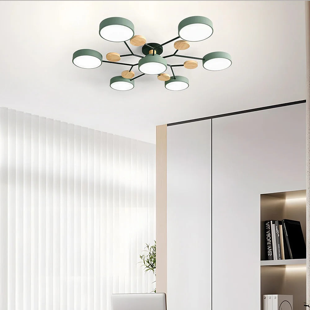 Moderne LED-Deckenleuchte mit mehreren Leuchtquellen für den Innenbereich