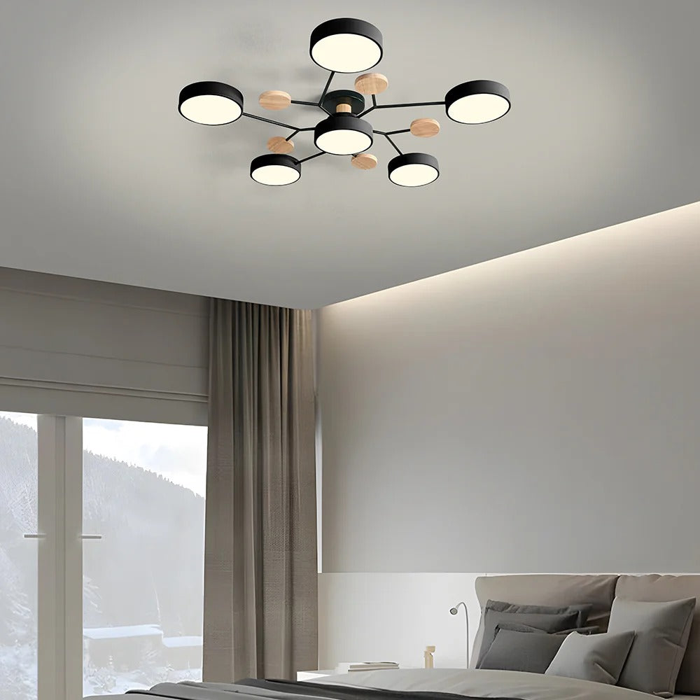 Moderne LED-Deckenleuchte mit mehreren Leuchtquellen für den Innenbereich