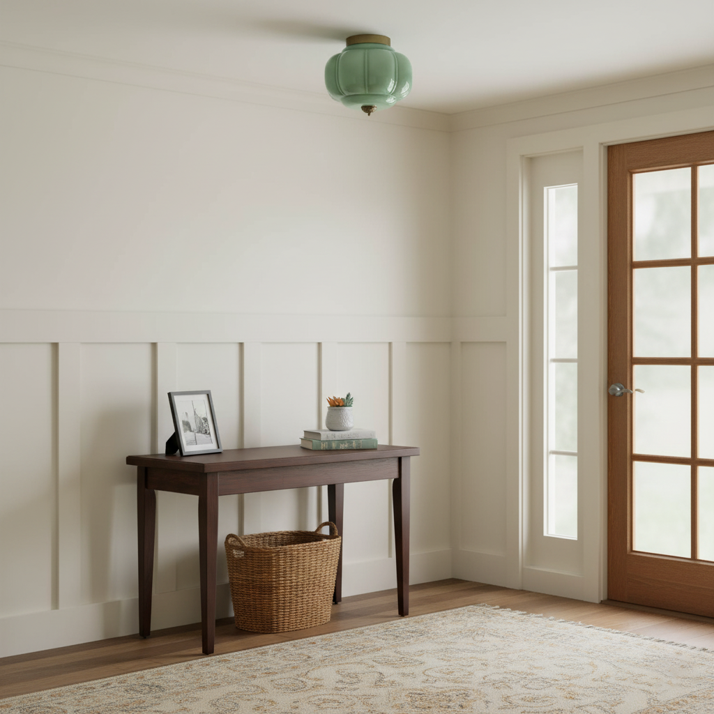 Deckenleuchte im Vintage-Stil mit Jade-Schimmer, Aufbaumontage
