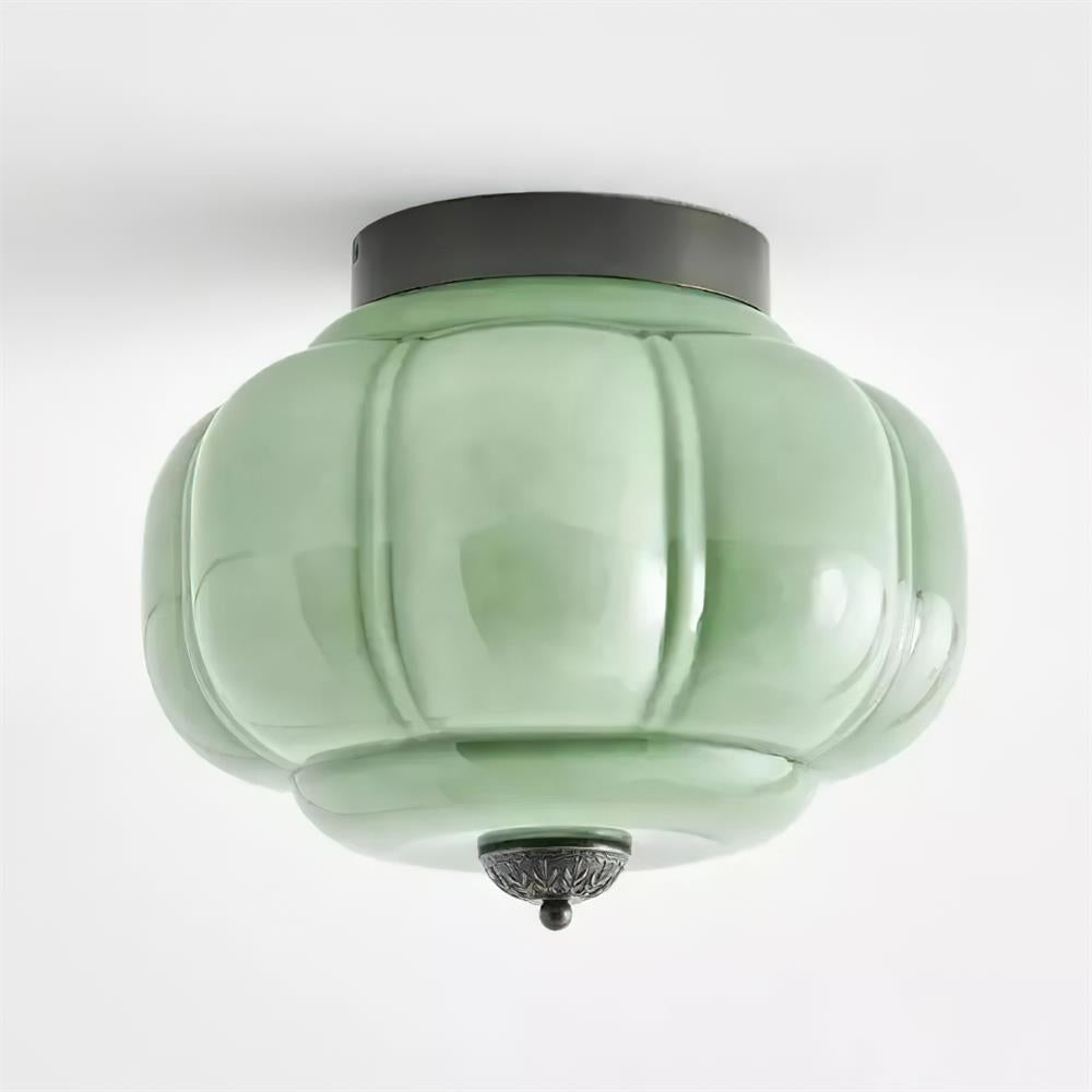 Deckenleuchte im Vintage-Stil mit Jade-Schimmer, Aufbaumontage