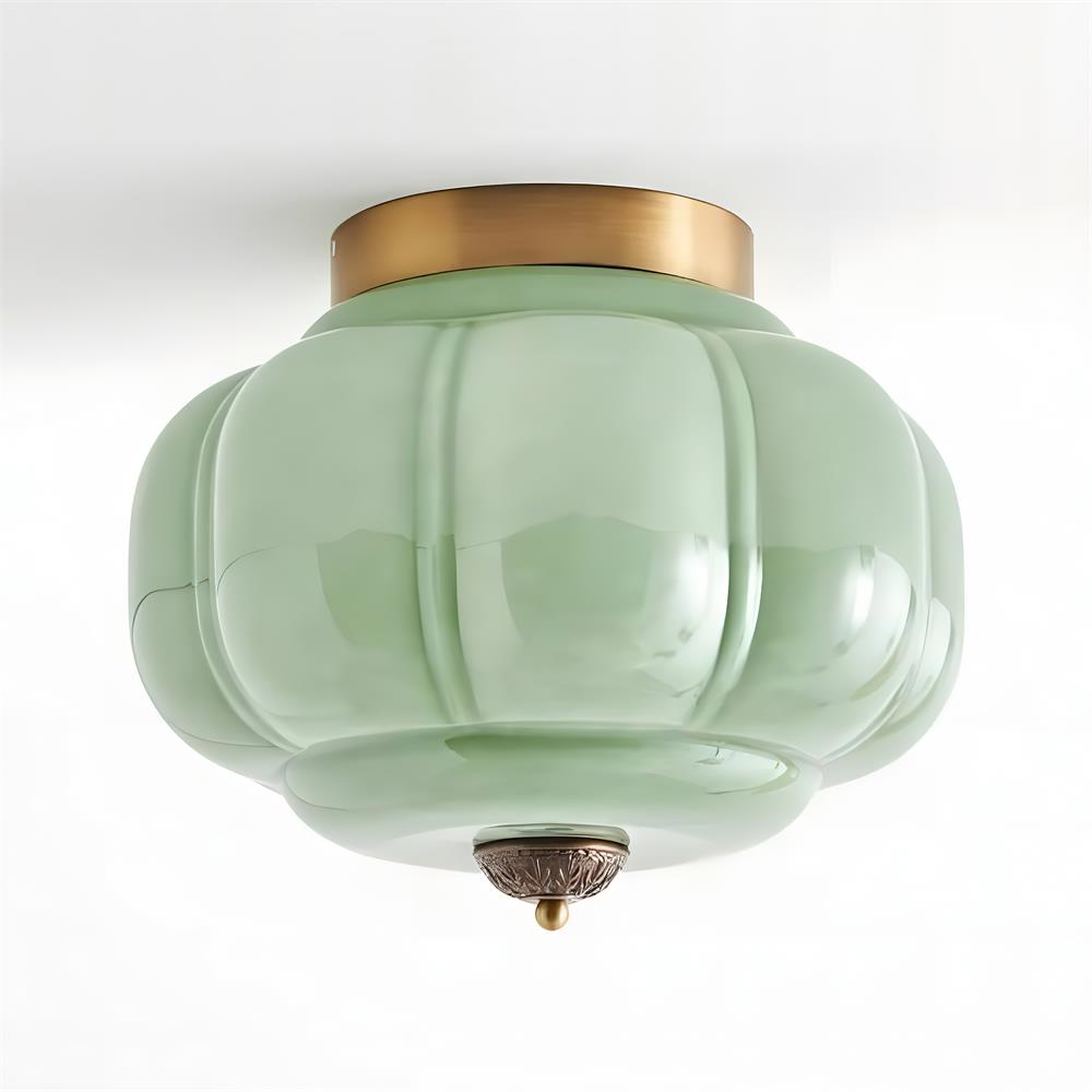 Deckenleuchte im Vintage-Stil mit Jade-Schimmer, Aufbaumontage