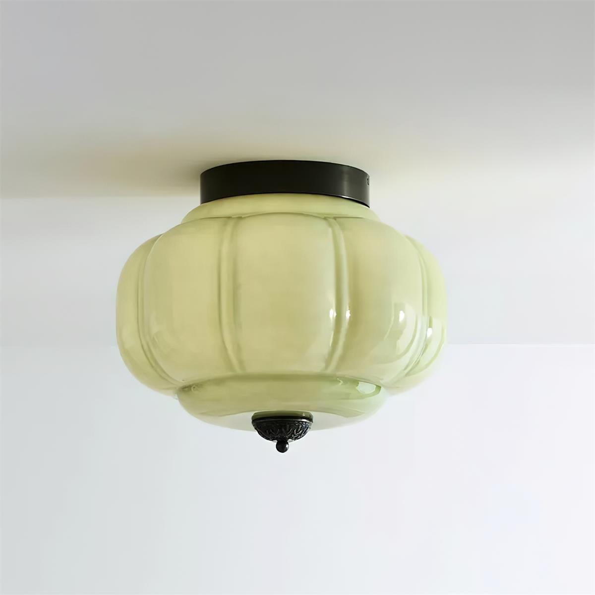 Deckenleuchte im Vintage-Stil mit Jade-Schimmer, Aufbaumontage