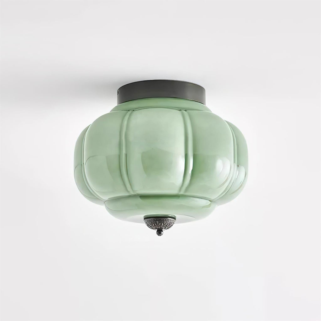 Deckenleuchte im Vintage-Stil mit Jade-Schimmer, Aufbaumontage