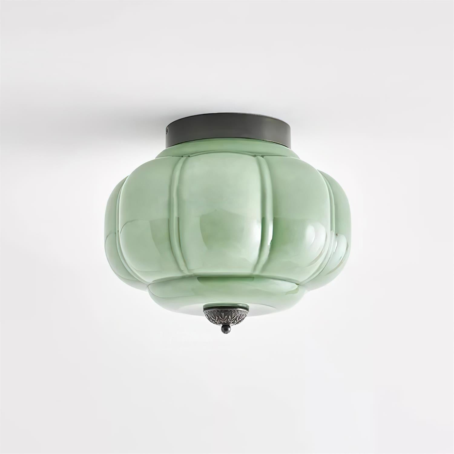 Deckenleuchte im Vintage-Stil mit Jade-Schimmer, Aufbaumontage